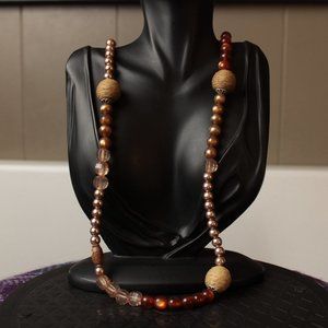 Mixed Materials Long Necklace